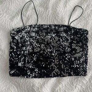 Black Sequin Women's Top